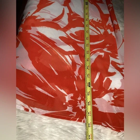 Nina Leonard Orange and White Floral Maxi Dress - Picture 12 of 16